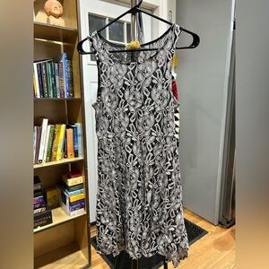 Free People Black and White Floral Midi Dress